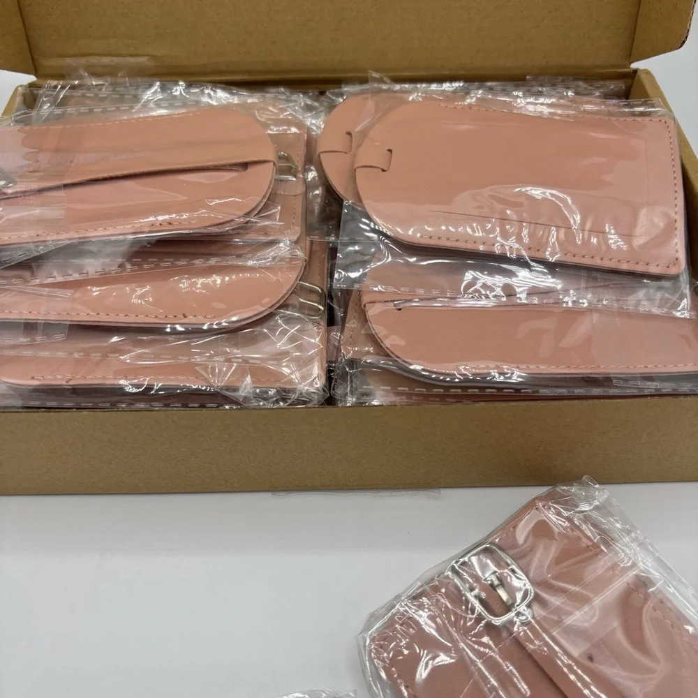 Set of Pink Luggage Tags